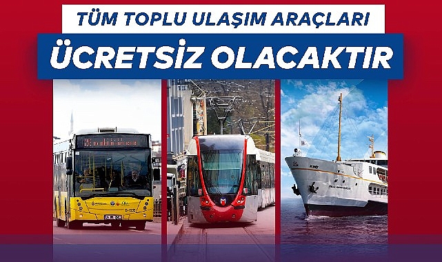 6 Ekim'de toplu ulaşım ücretsiz 6 Ekim'de toplu ulaşım ücretsiz
