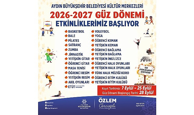 Aydın Büyükşehir Belediyesi Güz Dönemi Etkinlikleri Başlıyor Aydın Büyükşehir Belediyesi Güz Dönemi Etkinlikleri Başlıyor