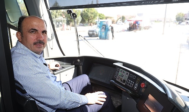 Başkan Altay, Tamamlanan Adliye-Şehir Hastanesi Tramvay Hattı'nda Test Sürüşü Yaptı Başkan Altay, Tamamlanan Adliye-Şehir Hastanesi Tramvay Hattı'nda Test Sürüşü Yaptı