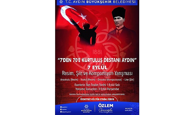 Başkan Çerçioğlu'ndan 7 Eylül Temalı Ödüllü Resim, Şiir ve Kompozisyon Yarışması Başkan Çerçioğlu'ndan 7 Eylül Temalı Ödüllü Resim, Şiir ve Kompozisyon Yarışması
