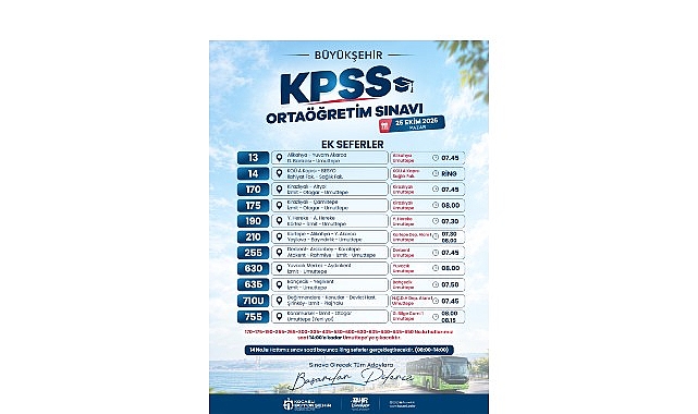 Büyükşehir'den KPSS için özel ulaşım planlaması