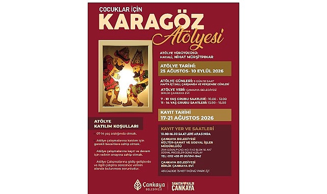 Çankaya'da Çocuklar İçin Karagöz Atölyesi Başlıyor Çankaya'da Çocuklar İçin Karagöz Atölyesi Başlıyor