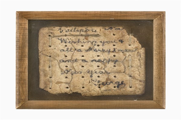 Cepheden eve giden bisküviye yazılmış 111 yıllık Noel mesajı Cepheden eve giden bisküviye yazılmış 111 yıllık Noel mesajı