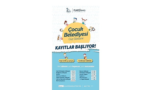 Çocuk Belediyesi'nde güz dönemi kayıtları başladı Çocuk Belediyesi'nde güz dönemi kayıtları başladı