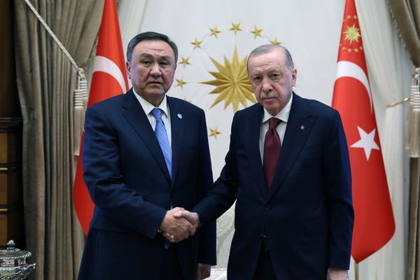 Cumhurbaşkanı Erdoğan, Türk Devletleri Teşkilatı Genel Sekreteri Ömüraliyev’i kabul etti