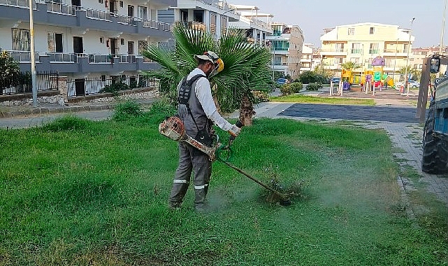Didim Belediyesi kent genelinde ot biçme ve budama çalışmalarını sürdürüyor Didim Belediyesi kent genelinde ot biçme ve budama çalışmalarını sürdürüyor