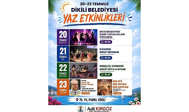 Dikili'de yaz etkinlikleri coşkusu başlıyor! Dikili'de yaz etkinlikleri coşkusu başlıyor!
