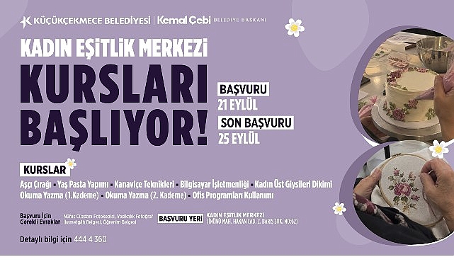 Kadın Eşitlik Merkezi'nde Yeni Dönem Kurs Kayıtları Başladı Kadın Eşitlik Merkezi'nde Yeni Dönem Kurs Kayıtları Başladı