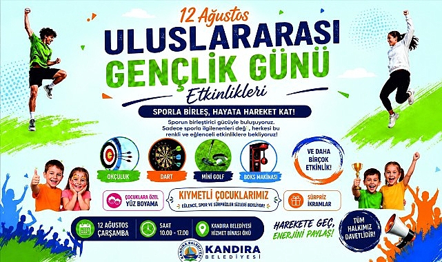 Kandıra'da 12 Ağustos Uluslararası Gençlik Günü Coşkusu Yaşanacak Kandıra'da 12 Ağustos Uluslararası Gençlik Günü Coşkusu Yaşanacak