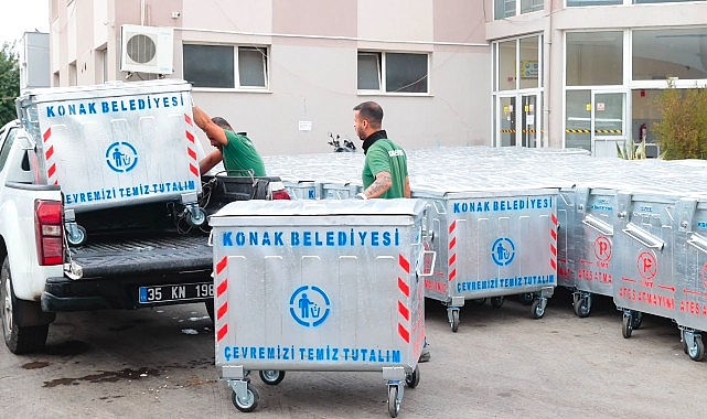 Konak'ta konteynerler yenilenmeye devam ediyor Konak'ta konteynerler yenilenmeye devam ediyor