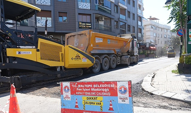 Maltepe'de asfalt çalışması tüm hızıyla sürüyor