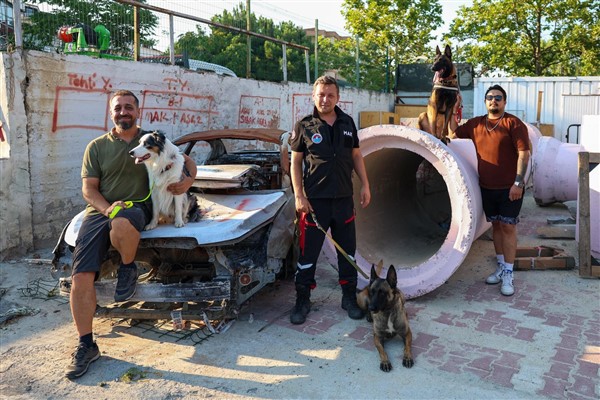 Maltepe'de köpekli arama kurtarma eğitimleri sürüyor Maltepe'de köpekli arama kurtarma eğitimleri sürüyor