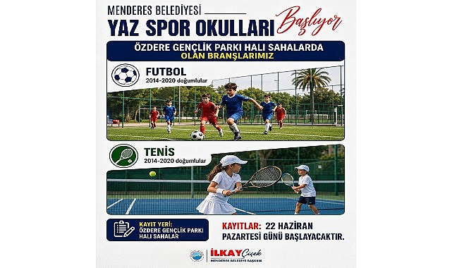 Menderes'te Yaz Spor Okulları Başlıyor Menderes'te Yaz Spor Okulları Başlıyor
