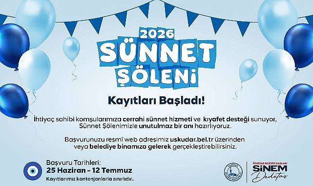 Üsküdar Belediyesi'nde 2026 Sünnet Şöleni İçin Kayıtlar Başladı Üsküdar Belediyesi'nde 2026 Sünnet Şöleni İçin Kayıtlar Başladı