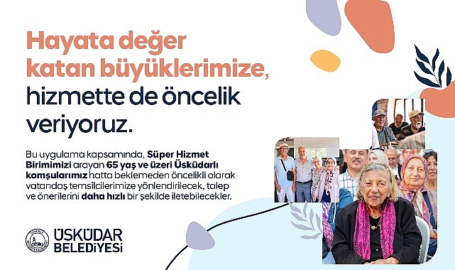 Üsküdar Belediyesi'nden 65 Yaş ve Üzeri Komşulara Öncelikli Hizmet Üsküdar Belediyesi'nden 65 Yaş ve Üzeri Komşulara Öncelikli Hizmet
