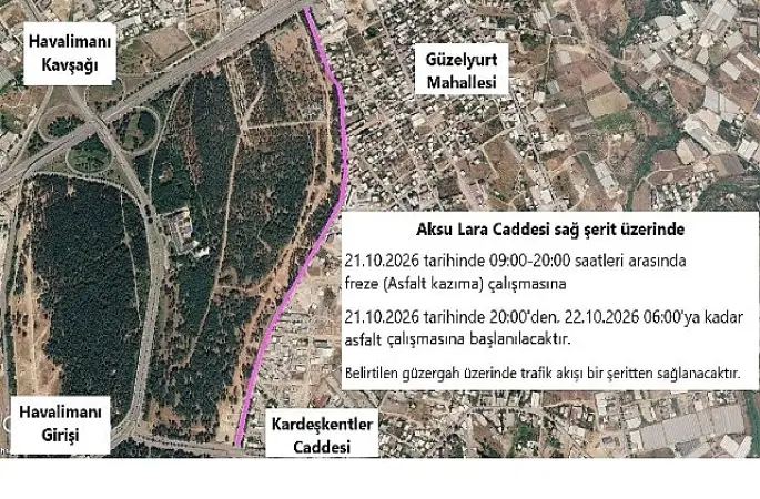 Aksu Lara Caddesi'nde asfalt çalışması yapılacak