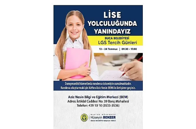 Buca Belediyesi'nden lise adaylarına büyük destek