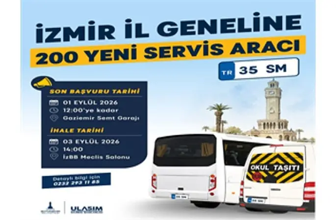Büyükşehir'den İzmir'e 400 yeni servis aracı plakası
