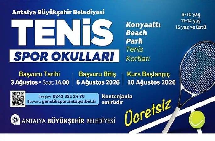  Büyükşehir'in ücretsiz tenis eğitimlerinde yeni dönem başlıyor