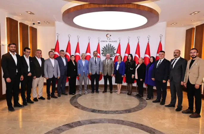Çorum Kent Konseyi'nin yeni yönetiminden Vali Çalgan'a ziyaret