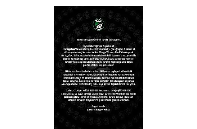 Darüşşafaka'dan anlamlı teşekkür: Aynı hayal, aynı mücadele