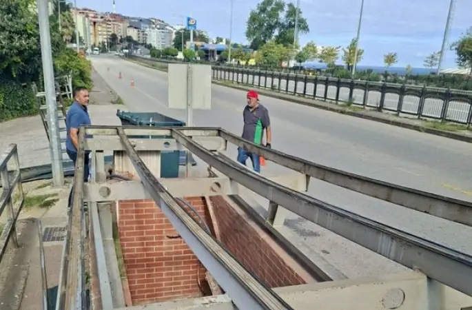 Giresun'da Plajlar Bölgesi’ndeki alt geçitlerin üst kaplamaları yenileniyor