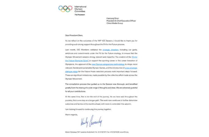 IOC Başkanı Coventry, CMG’nin katkılarını takdir etti