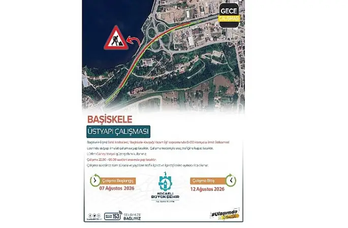 İzmit istikameti trafiğe kapatılacak: Başiskele Kavşağı'nda gece çalışması