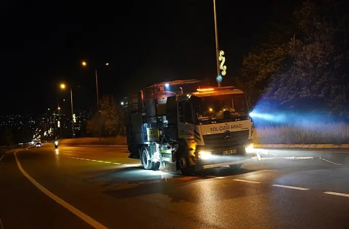 İzmit'te 9 bin metrekarelik yol çizgisi tamam
