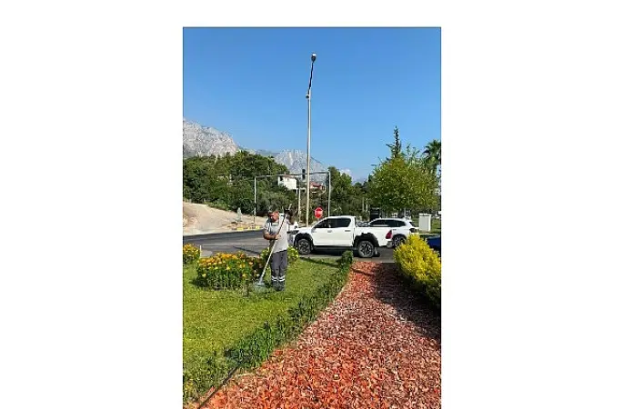 Kemer Atatürk Caddesi'nde peyzaj çalışması