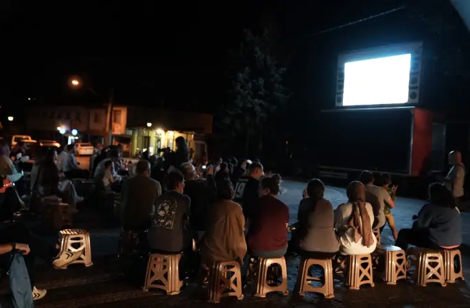 Konuralp Antik Kenti, açık hava sinema akşamına ev sahipliği yaptı
