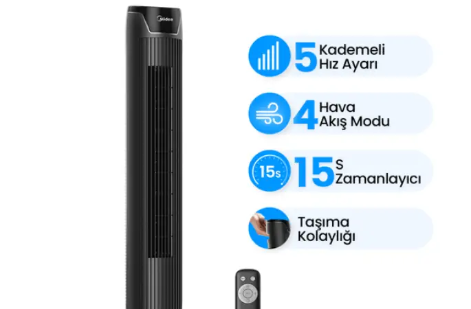 Midea Kule Tipi Vantilatör EVOFONE Güvencesiyle Satışına Devam Ediyor