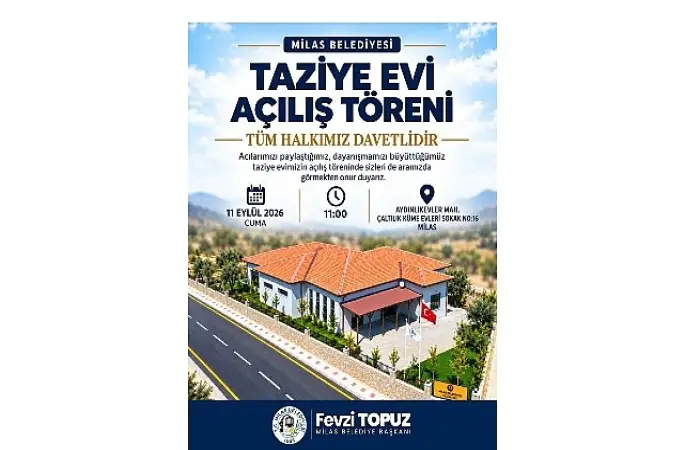 Milas Belediyesi Taziye Evi'nin Açılış Töreni Gerçekleştirilecek