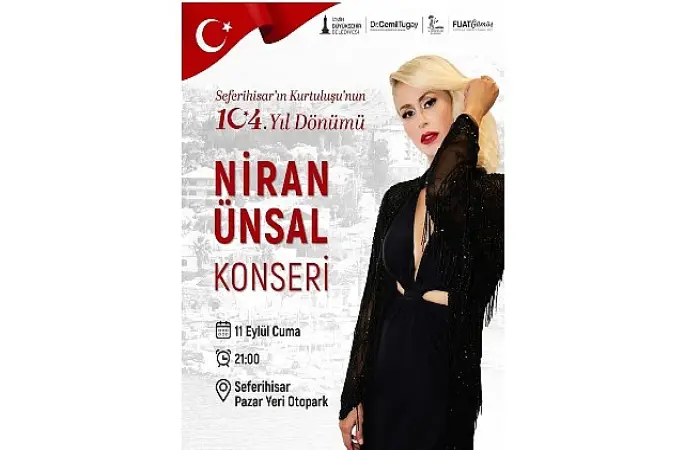 Seferihisar kurtuluşunun 104. yılını Niran Ünsal konseriyle kutlayacak