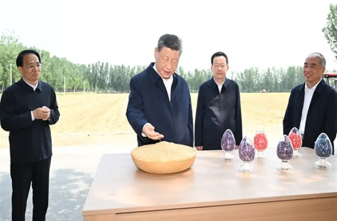 Xi, Shandong’daki köylerde incelemelerde bulundu